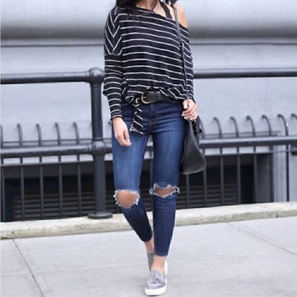 NEW $78 Free People High Rise Busted Skinny Jean 27 - Picture 4 of 10